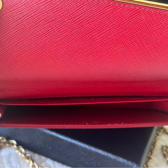 Prada Mini Bandoliera handbag in Red (Fuoco) color - Picture 4 of 10